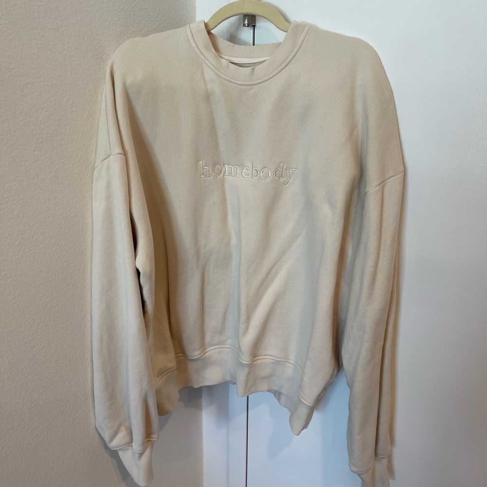 GLEE + CO Homebody Crewneck Sweatshirt- Size XS, Coconut Milk
